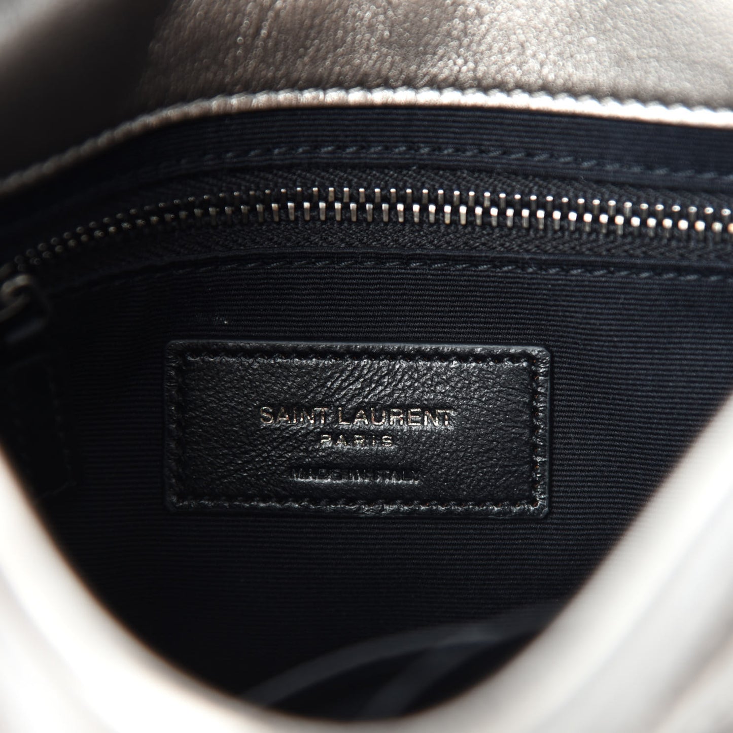 Metallic Calfskin Matelasse Monogram Niki Chain Wallet Platinum