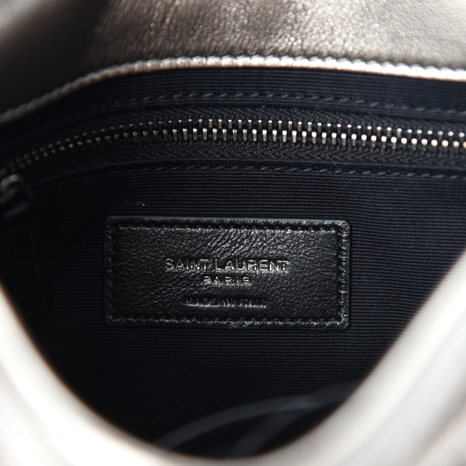 Saint Laurent Metallic Calfskin Matelasse Monogram Niki Chain Wallet Platinum 8 of 11