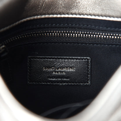 Saint Laurent Metallic Calfskin Matelasse Monogram Niki Chain Wallet Platinum 8 of 11