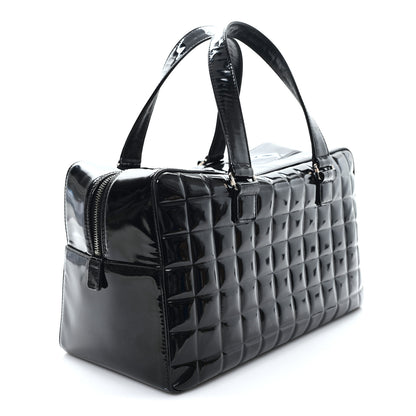 Chanel Patent Quilted Chocolate Bar Bowler Black 3 of 12