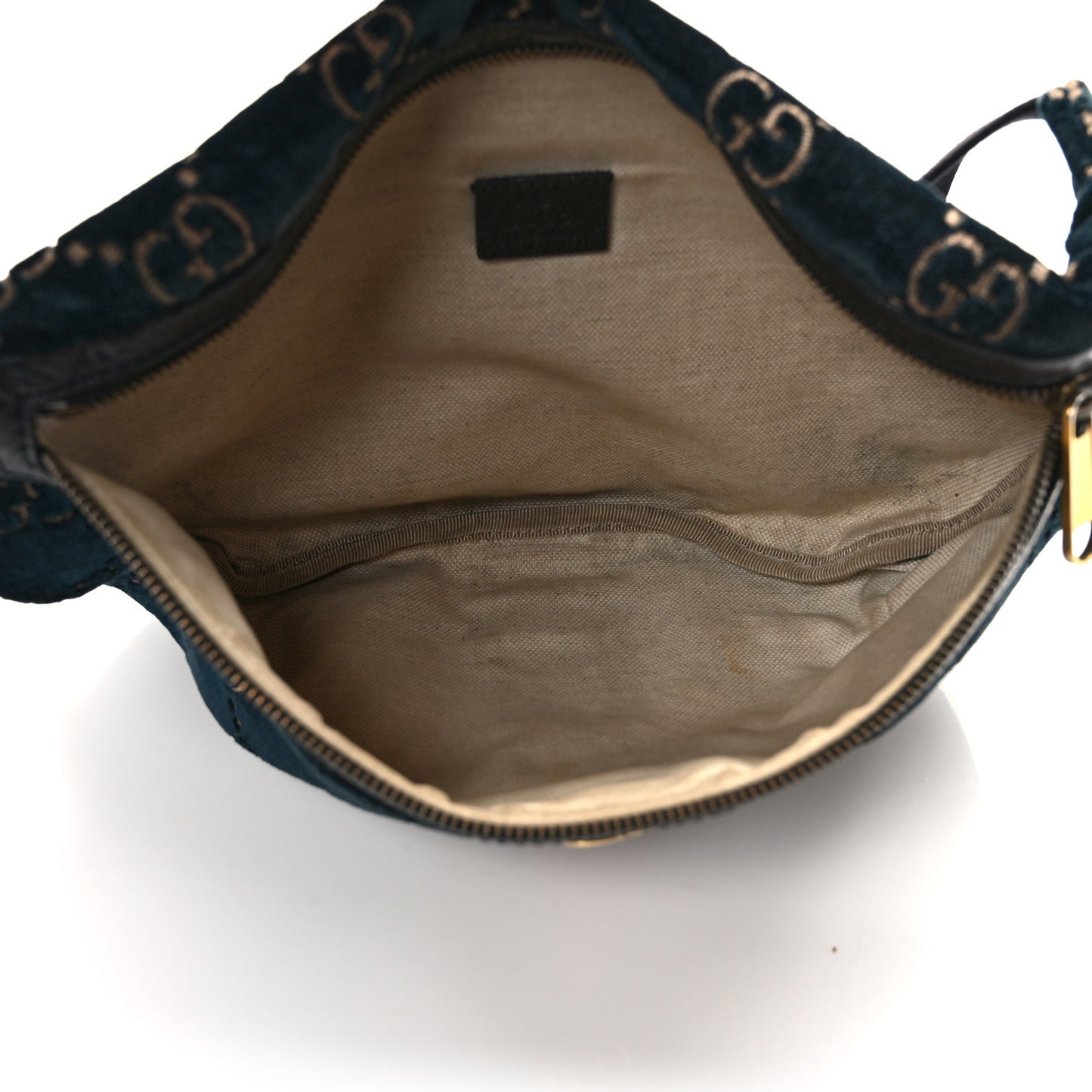 Velvet GG Monogram Web Belt Bag Blue Beige