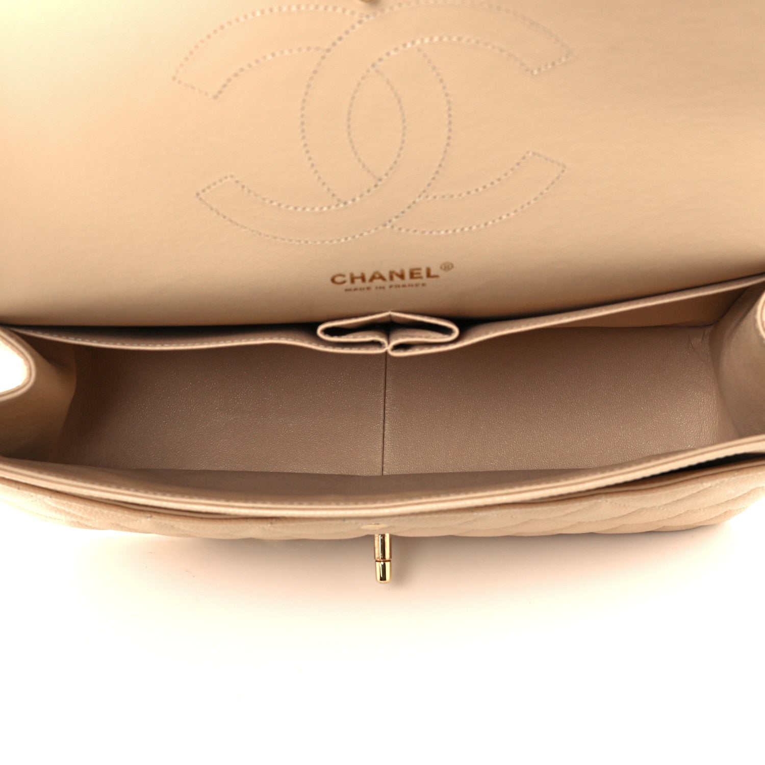 Chanel Caviar Quilted Jumbo Double Flap Beige Clair 5 of 12