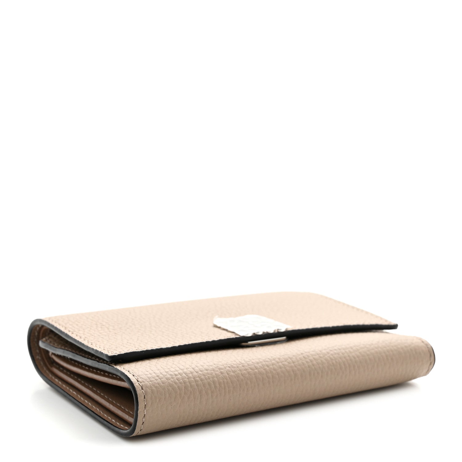 Loewe Grained Calfskin Anagram Trifold Wallet Taupe 4 of 9