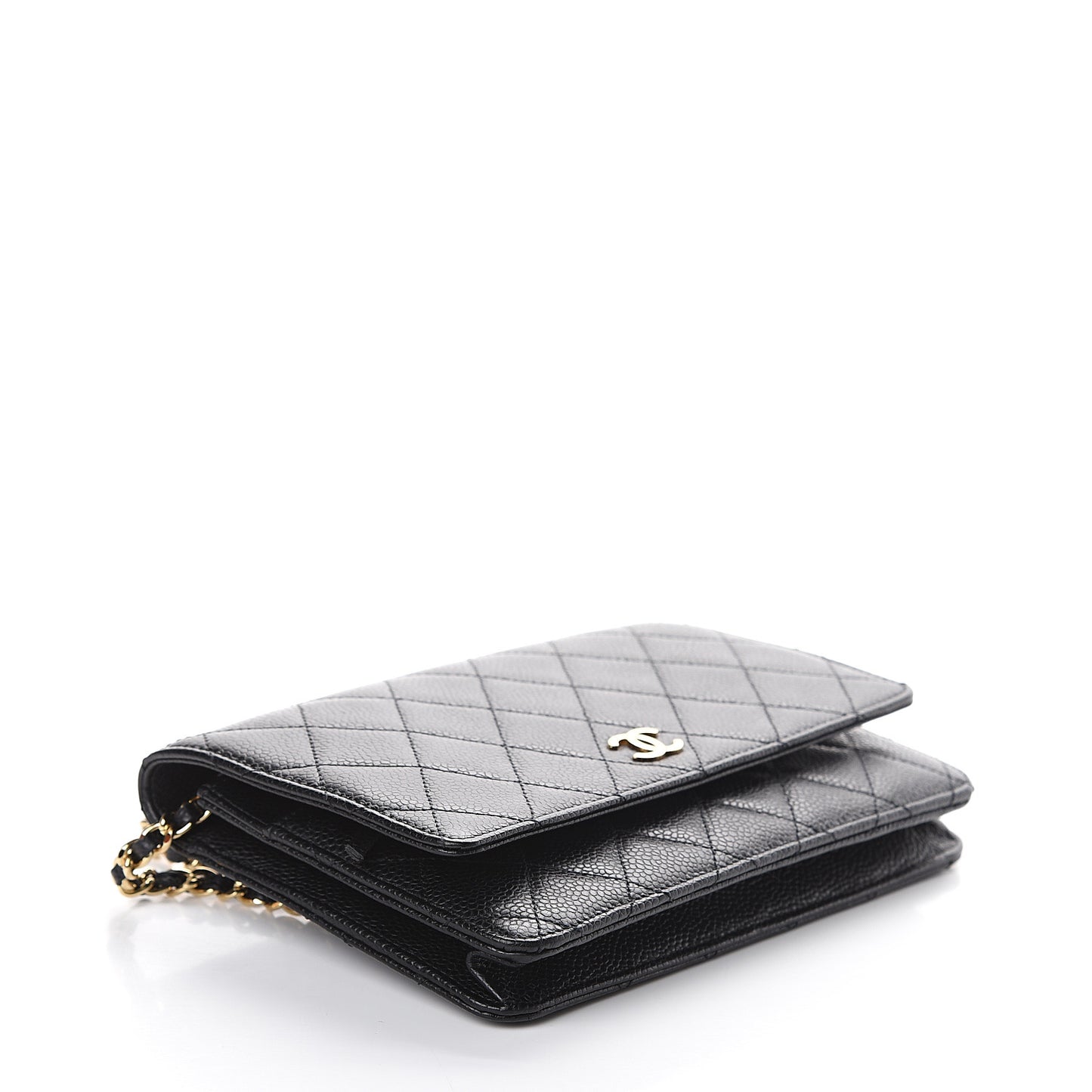 Caviar Quilted Wallet On Chain WOC Black