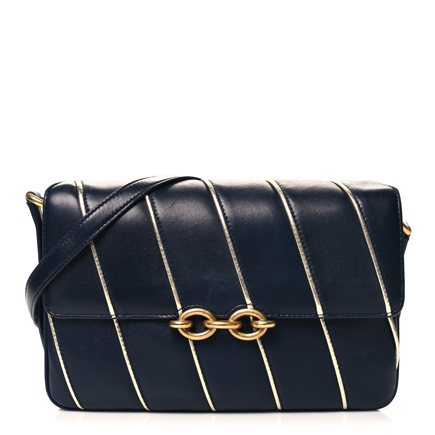 Lambskin Quilted Le Maillon Satchel Marine