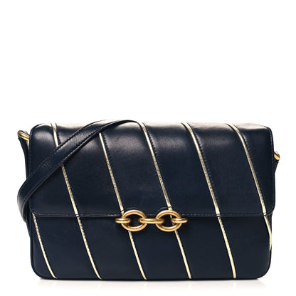 Saint Laurent Lambskin Quilted Le Maillon Satchel Marine 1 of 13