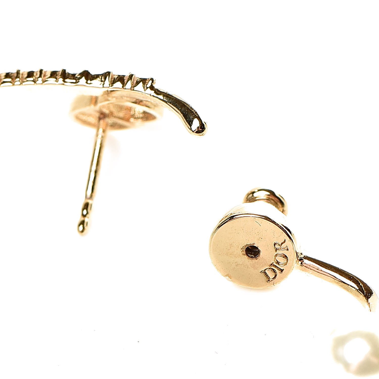 Christian Dior Pearl Crystal Clair D Lune Earring Gold 4 of 5