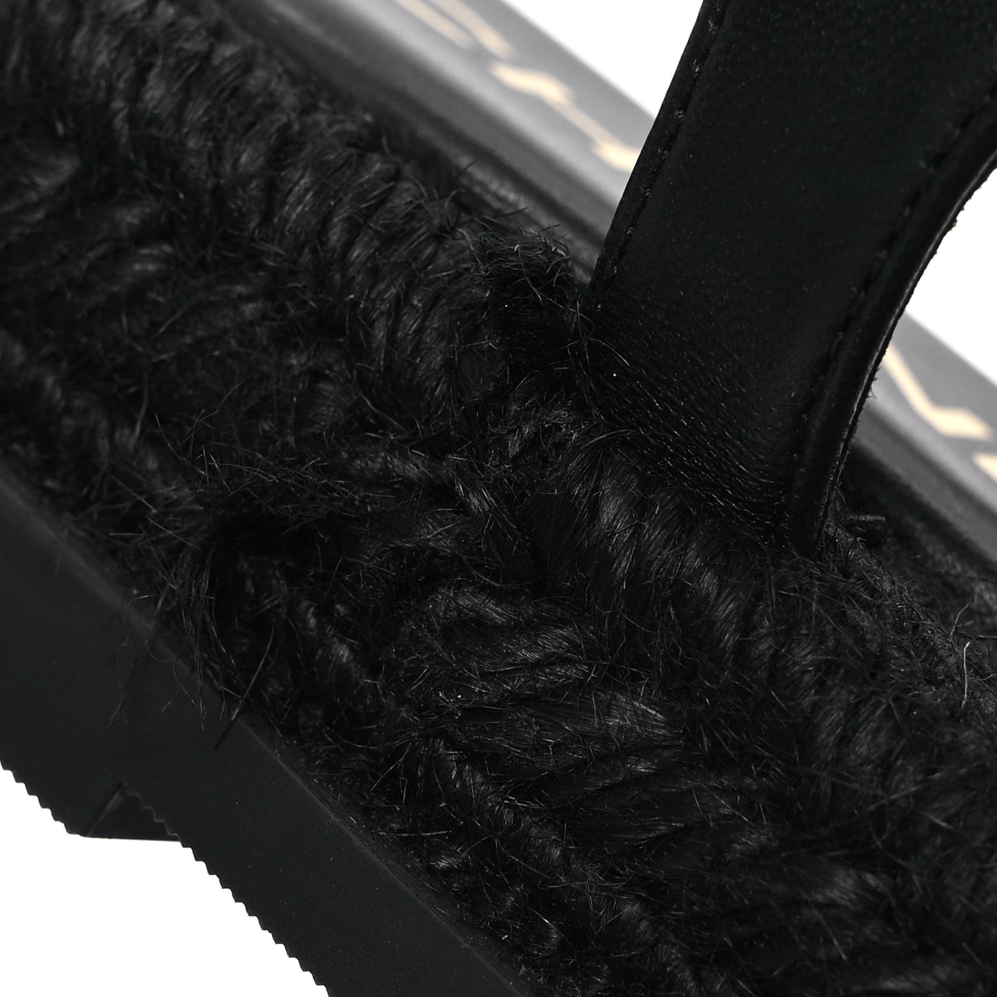 Lambskin Espadrille Sandals 41 Black