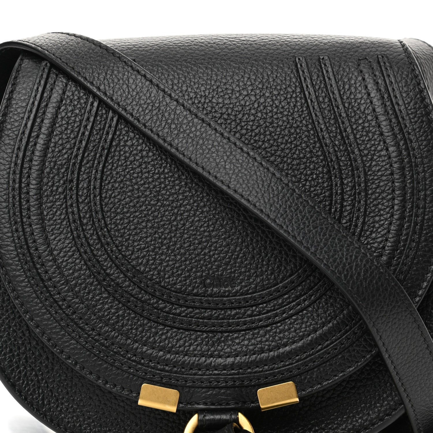 Chloe Calfskin Mini Marcie Round Crossbody Bag Black 9 of 11