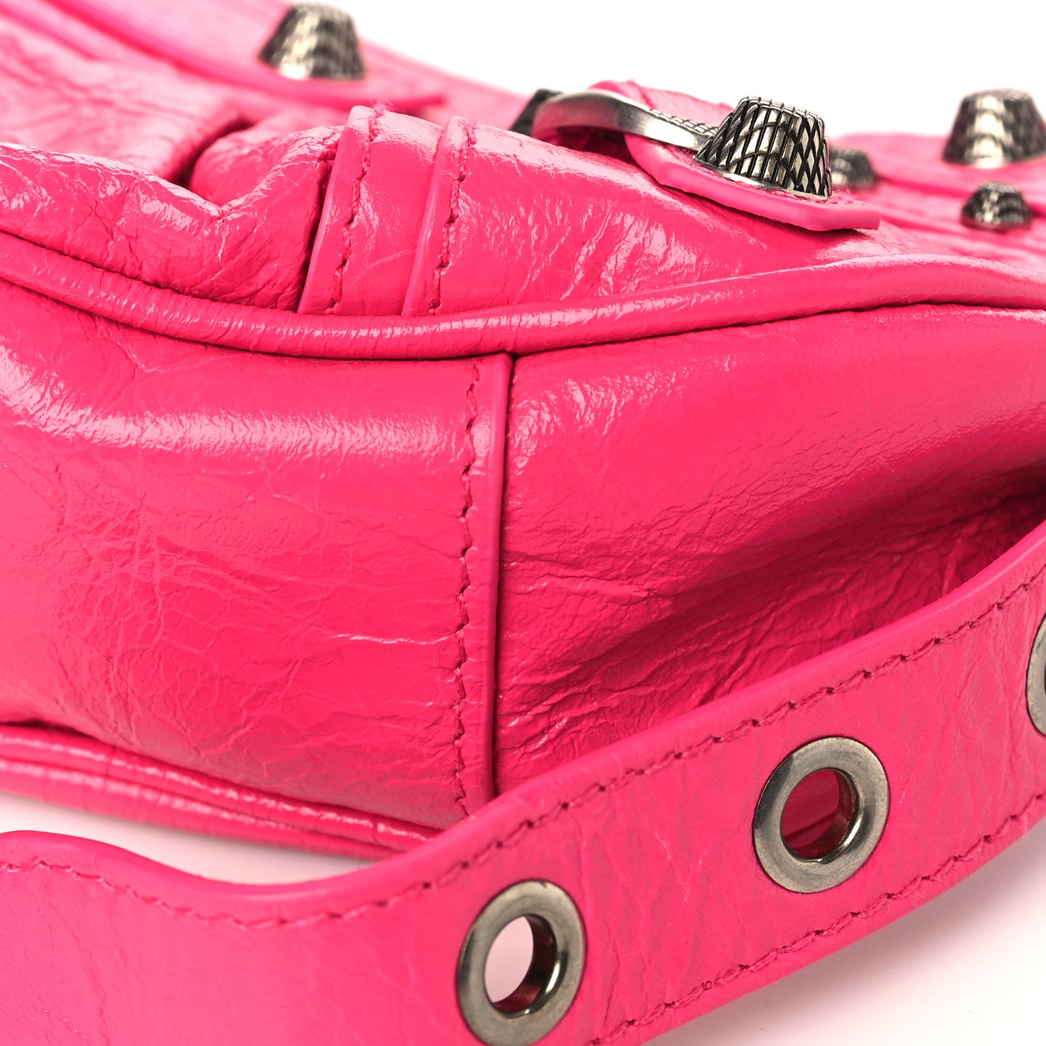 Balenciaga Agneau Arena Le Cagole Shoulder Bag XS Hot Pink 8 of 9