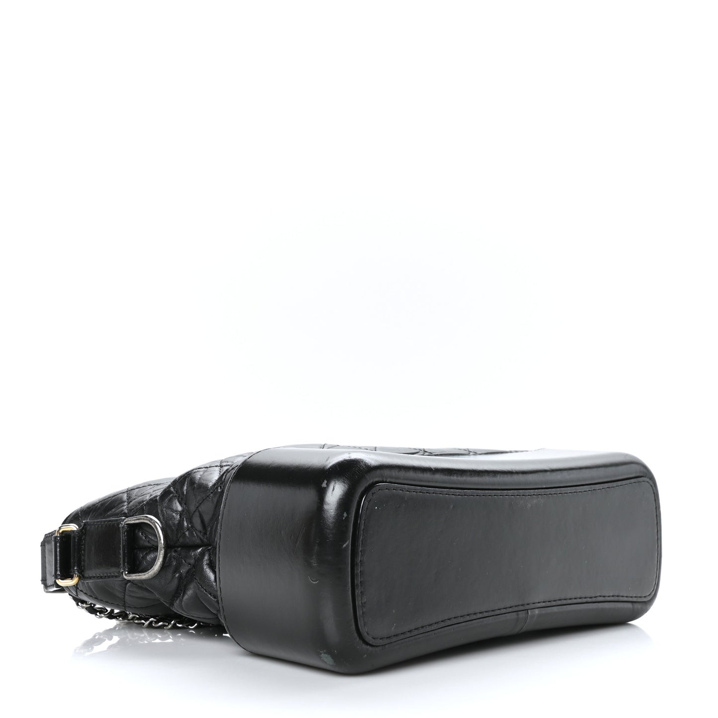 Aged Calfskin Quilted Medium Gabrielle Hobo Black