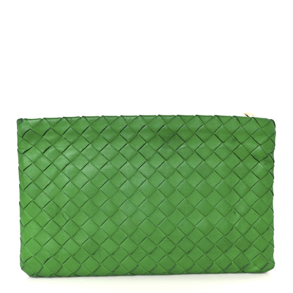 Bottega Veneta Nappa Intrecciato Flat Zip Pouch Parakeet 1 of 9