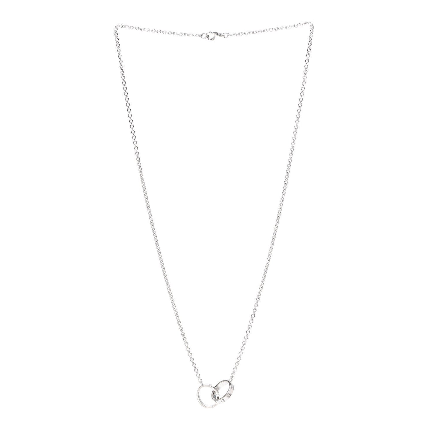 18K White Gold Interlocking LOVE Necklace