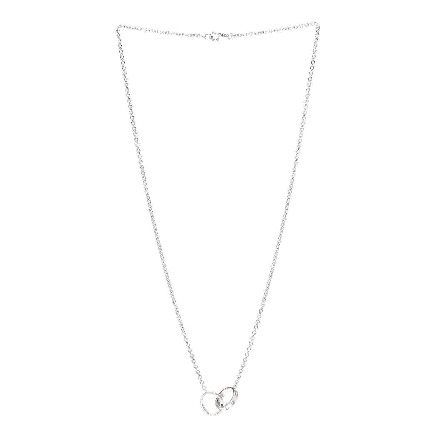 Cartier 18K White Gold Interlocking LOVE Necklace 3 of 5