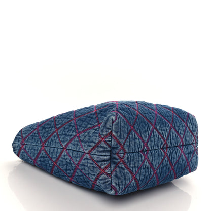 Chanel Denim Stitched Coco Beach Shopping Tote Blue 4 of 10