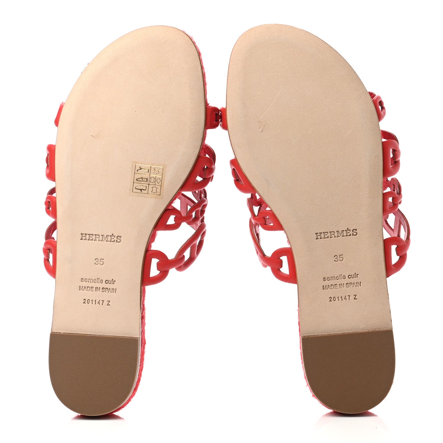 Hermes Nappa Ancone Espadrille Sandals 35 Rouge Bali 4 of 4