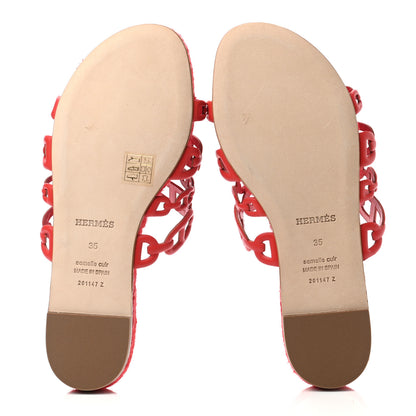 Hermes Nappa Ancone Espadrille Sandals 35 Rouge Bali 4 of 4