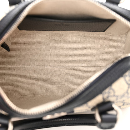 Gucci GG Supreme Monogram Textured Dollar Calfskin Web Mini Ophidia Top Handle Bag Beige Blue 5 of 12