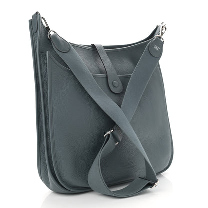 Hermes Taurillon Clemence Evelyne III GM Bleu Orage 2 of 10