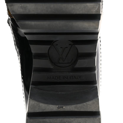 Louis Vuitton Suede Calfskin Crocodile Embossed Patent Monogram Laureate Platform Desert Boots 35 Black 8 of 8