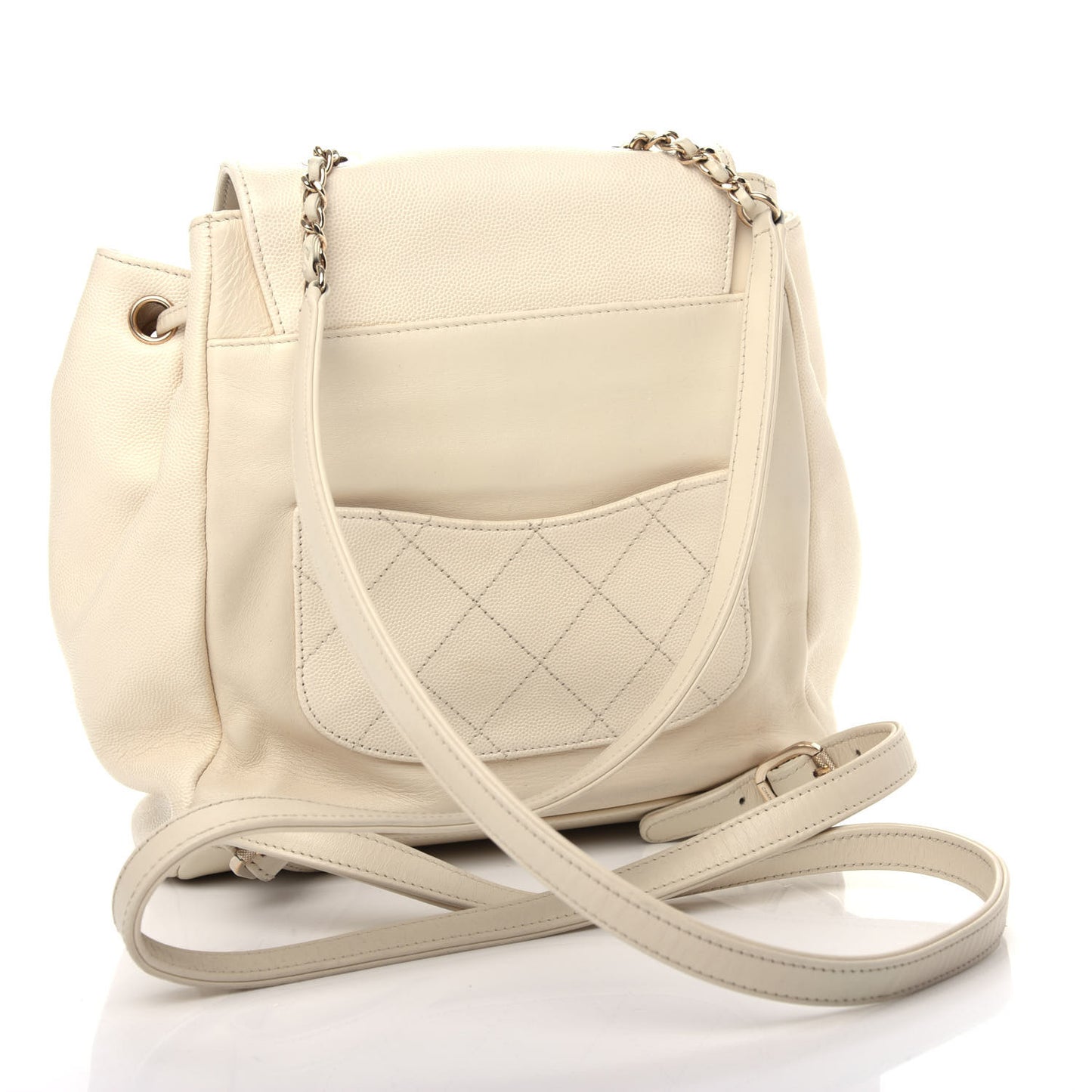 Caviar Quilted Business Affinity Backpack White