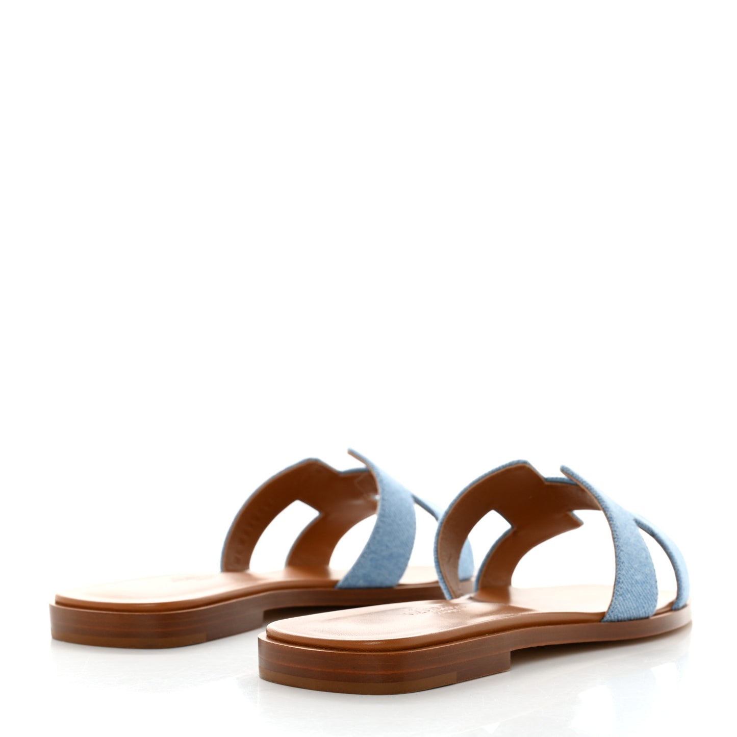 Denim Canvas Oran Sandals 37 Bleu Clair