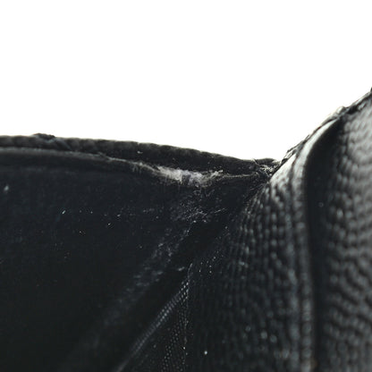 Saint Laurent Grain De Poudre Matelasse Chevron Monogram Credit Card Case Black 8 of 8