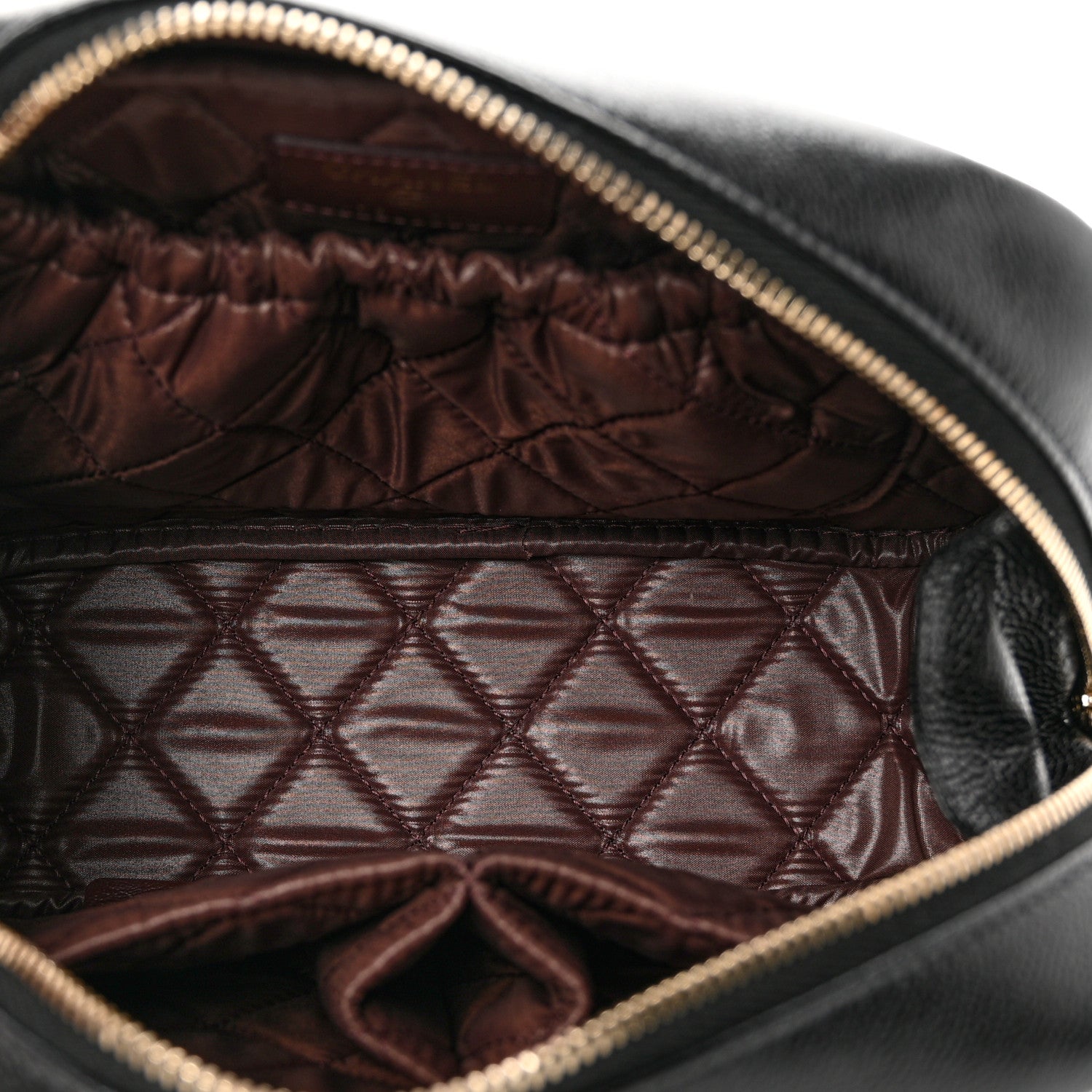 Chanel Caviar Quilted Curvy Pouch Cosmetic Case Black 5 of 9