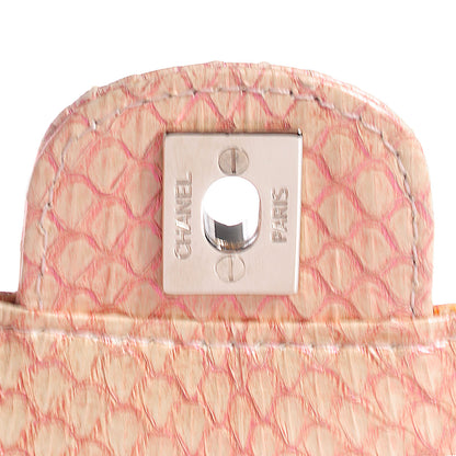 Chanel Snakeskin Clam's Pocket Medium Flap Light Pink 5 of 8
