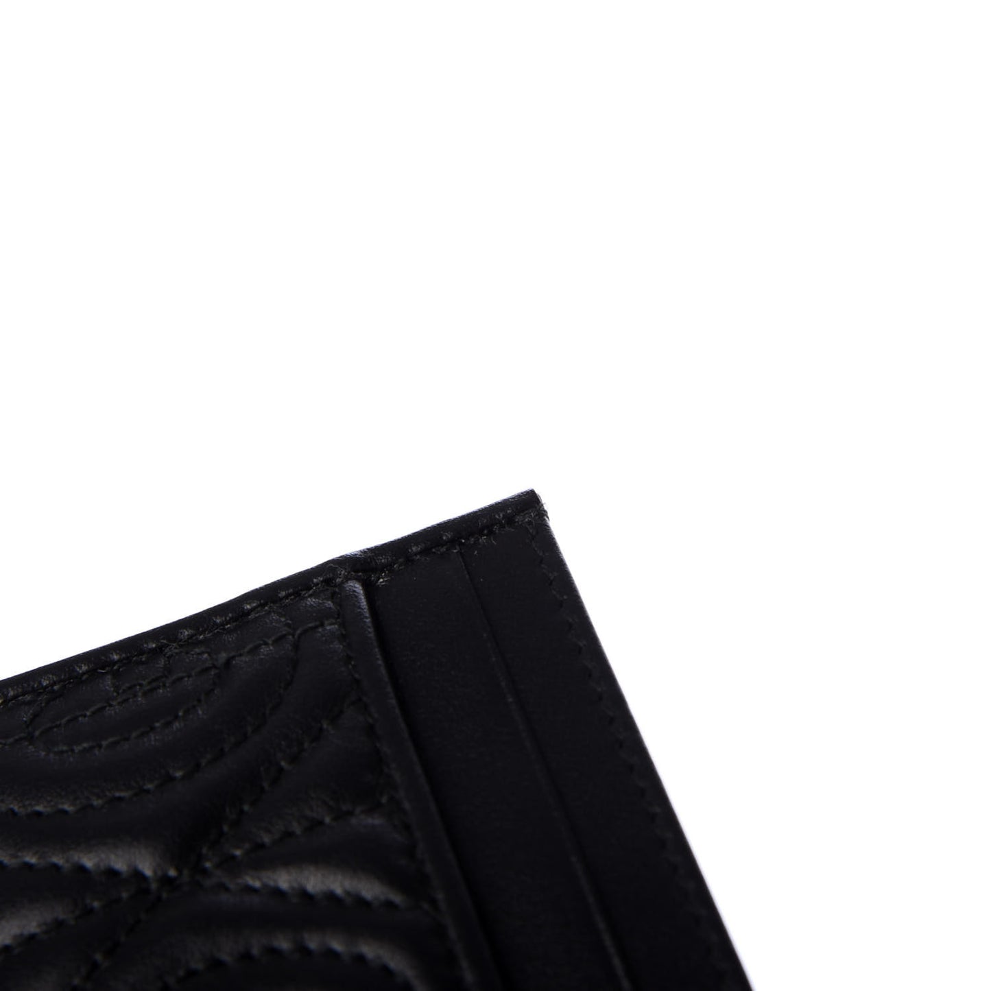 Calfskin G Rhombus Quilted Card Holder Black