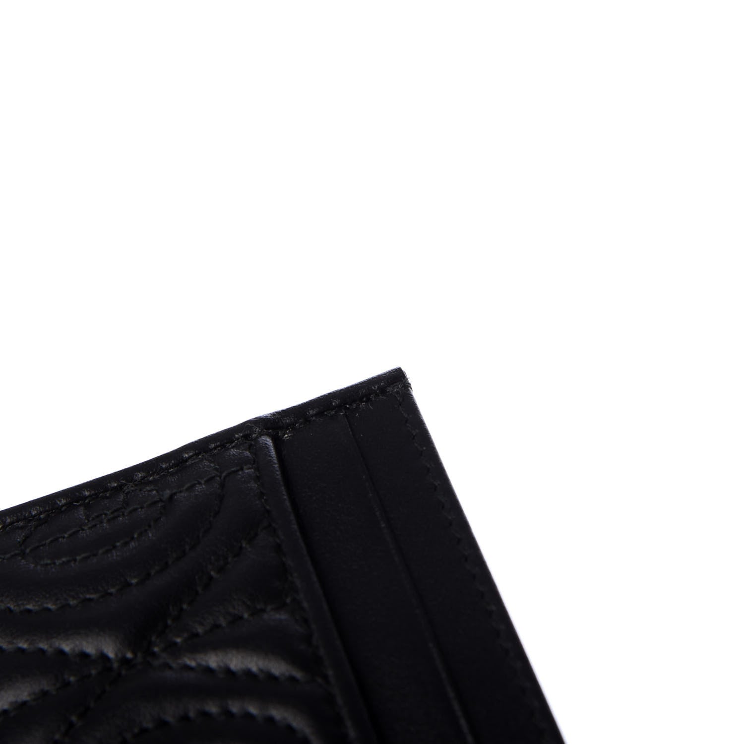 Gucci Calfskin G Rhombus Quilted Card Holder Black 7 of 8