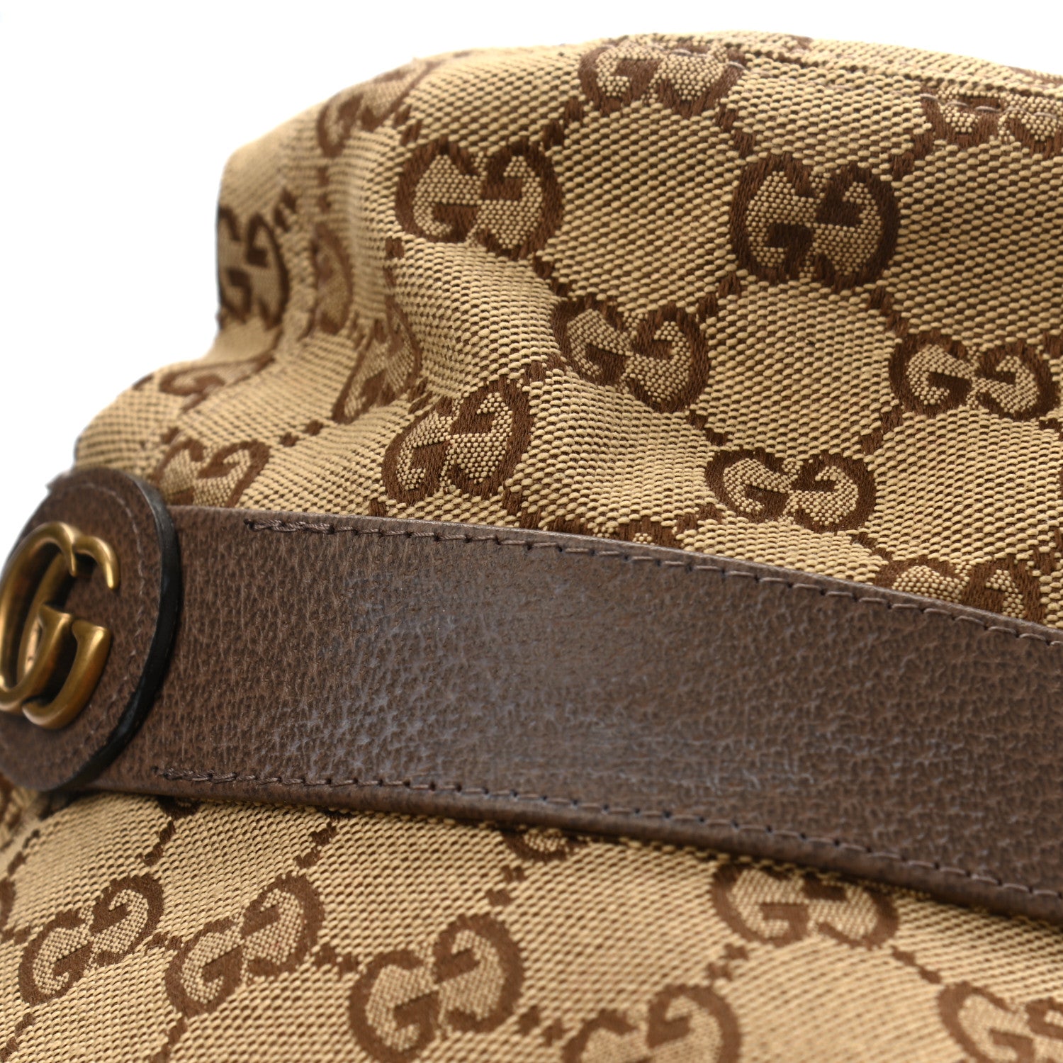 Gucci Monogram Textured Dollar Calfskin GG Jago Bucket Hat S Cacao Beige 11 of 11