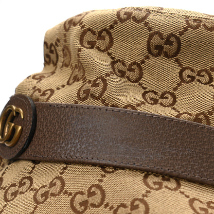Gucci Monogram Textured Dollar Calfskin GG Jago Bucket Hat S Cacao Beige 11 of 11
