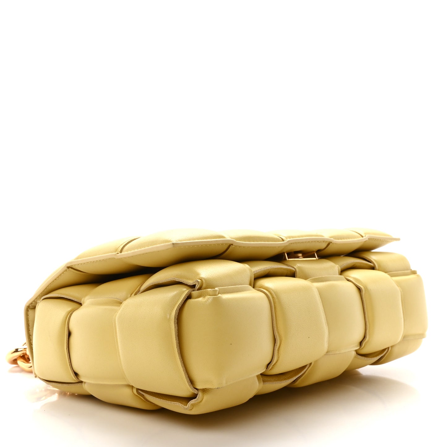 Lambskin Maxi Intreccio Padded Chain Cassette Crossbody Bag Corn
