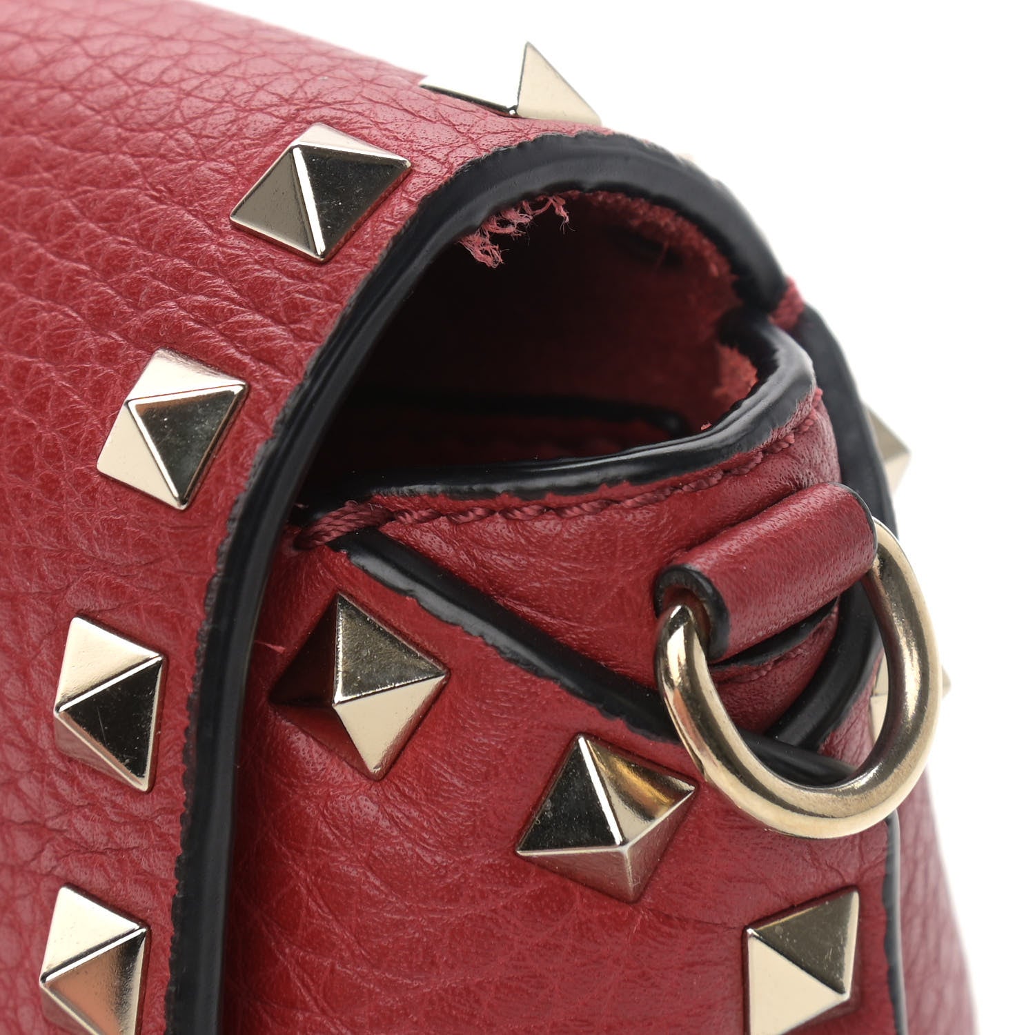 Valentino Garavani Pebbled Calfskin Mini Rockstud Crossbody Bag Rosso Valentino 11 of 14