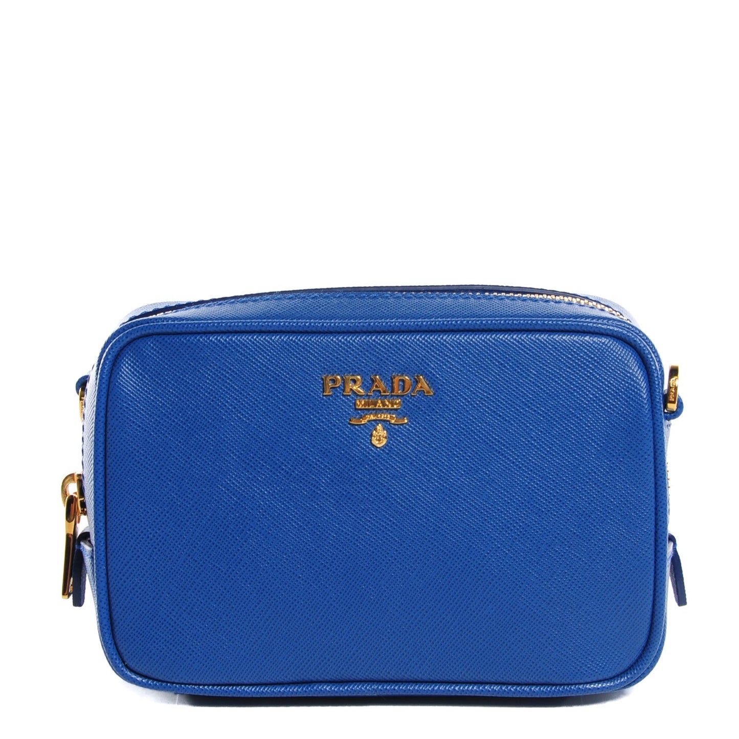 Saffiano Mini Camera Crossbody Azzurro