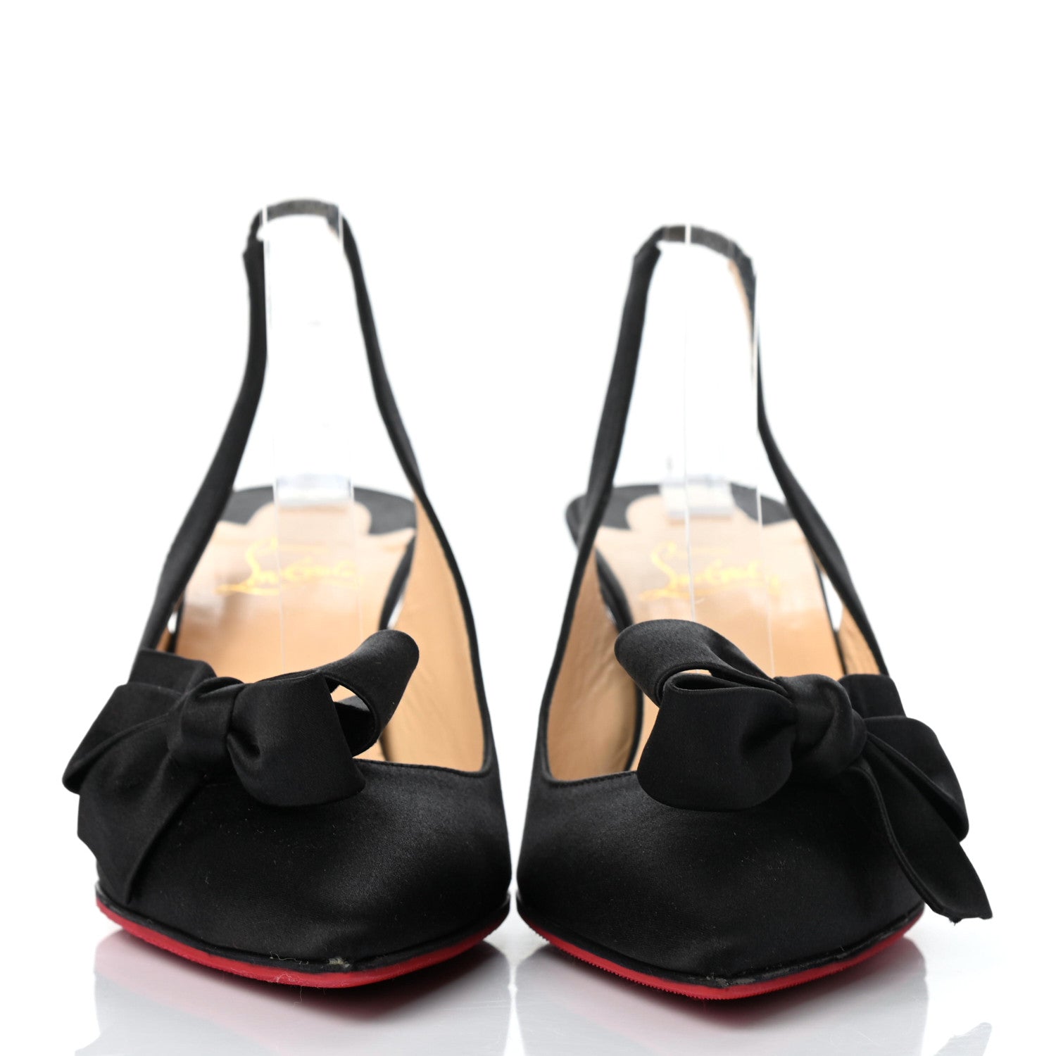 Christian Louboutin Crepe Satin Yasling 70 Slingback Pumps 38.5 Black 2 of 7
