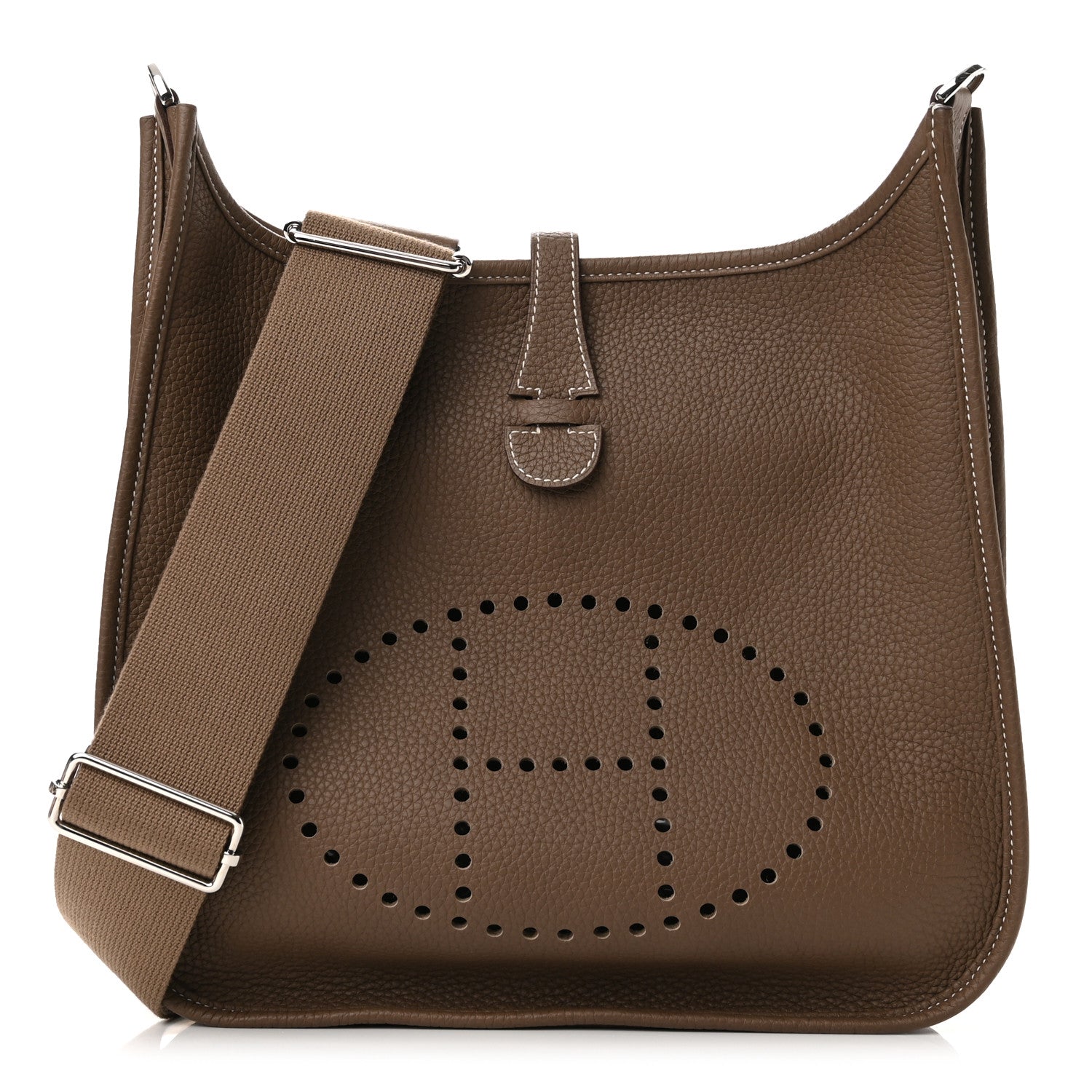 Hermes Taurillon Clemence Evelyne III PM Etoupe 1 of 10