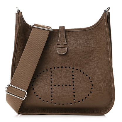 Hermes Taurillon Clemence Evelyne III PM Etoupe 1 of 10