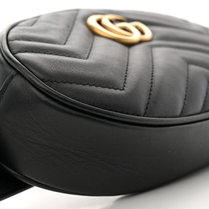 Gucci Calfskin Matelasse GG Marmont Belt Bag 85 34 Black 10 of 12
