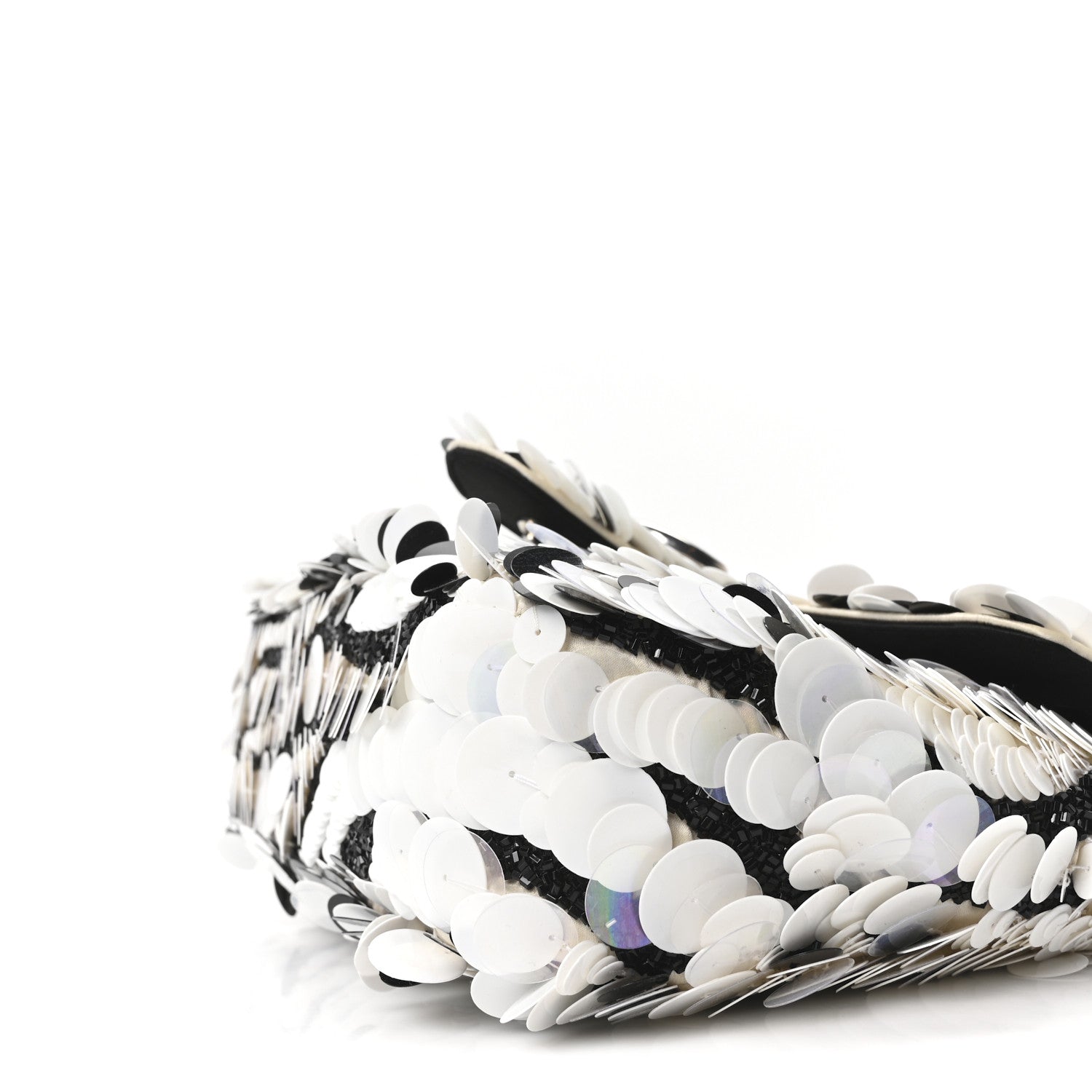 Gucci Satin Sequin Beaded Zebra Small GG Marmont Shoulder Bag Black White 10 of 10