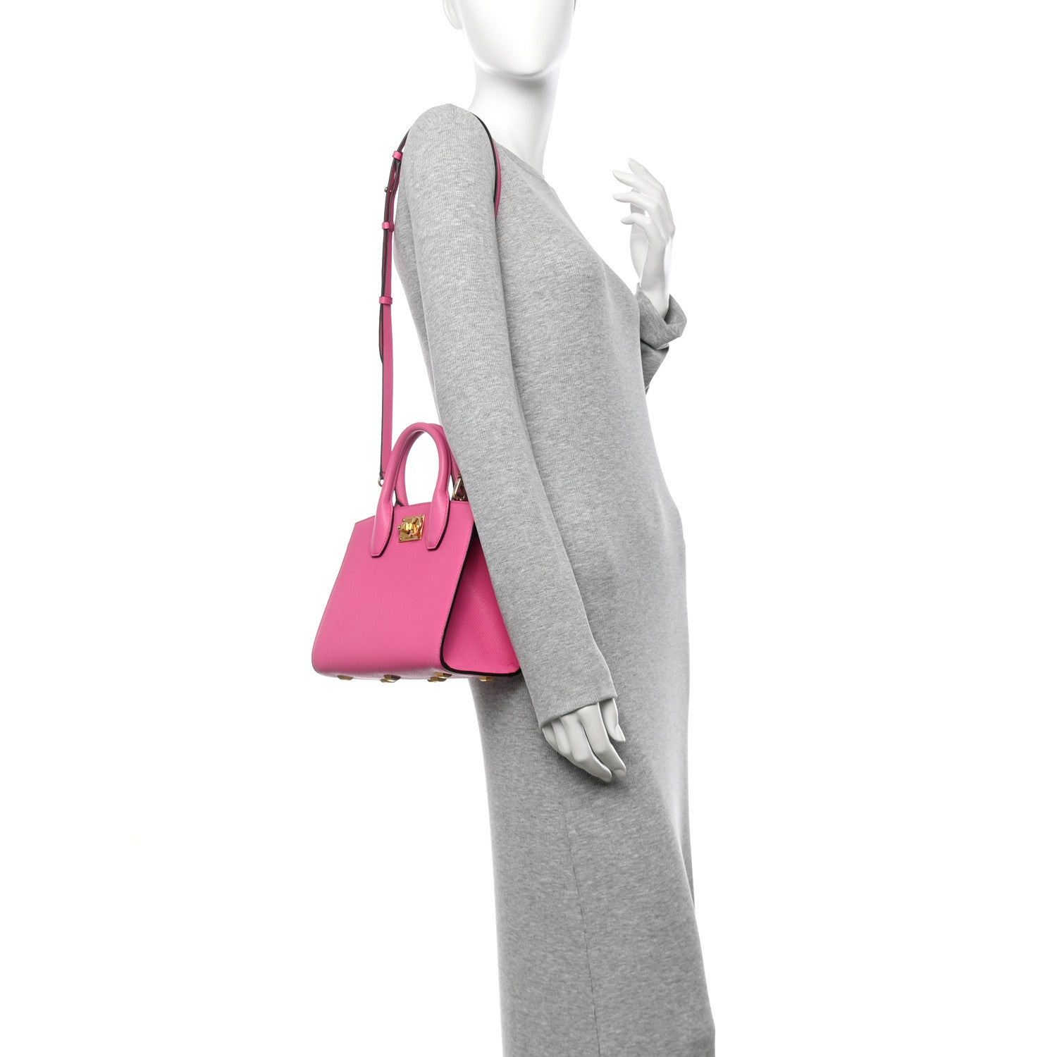 Salvatore Ferragamo Hammered Calfskin Small The Studio Box Bag Hot