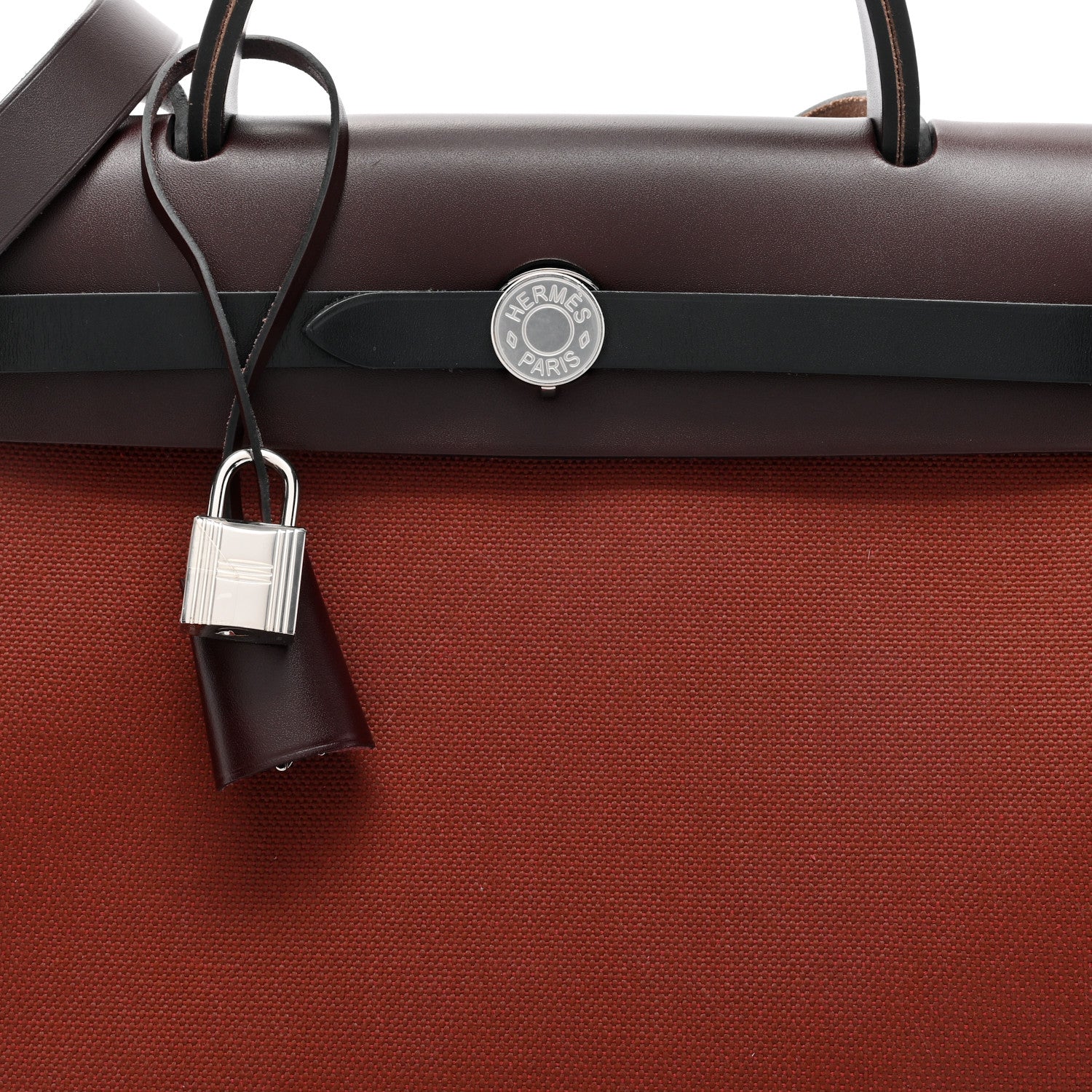 Hermes Military Toile Vache Hunter Tri-Color Herbag Zip Retourne 31 PM Rouge H Ebene Black 9 of 12