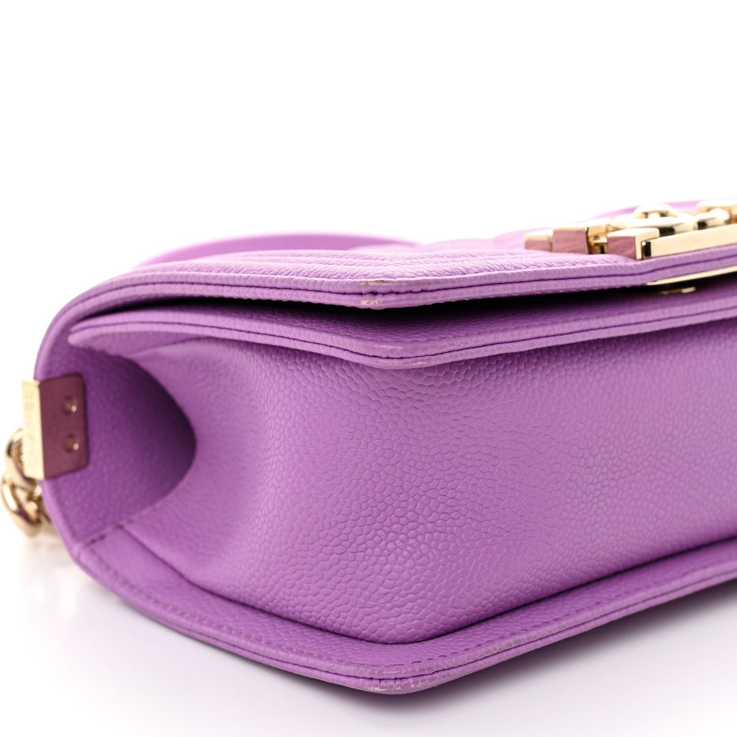Caviar Quilted Small Boy Flap Purple