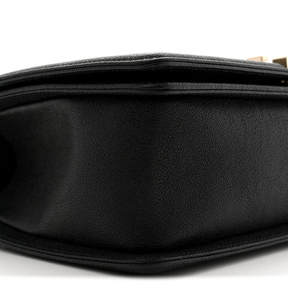 Chanel Caviar Chevron Quilted Medium Boy Flap Black 9 of 11