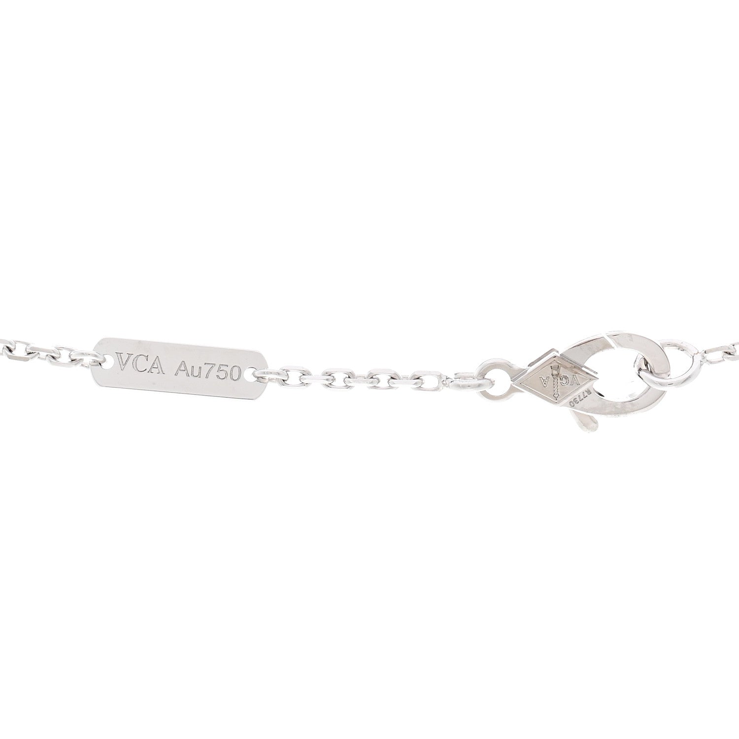 Van Cleef & Arpels 18K White Gold Mother of Pearl Vintage Alhambra Pendant Necklace 4 of 5