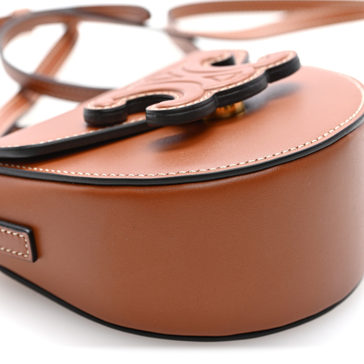 Smooth Calfskin Triomphe Mini Besace Crossbody Tan