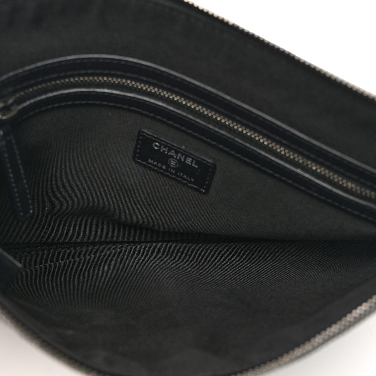 Chanel Caviar Chevron Quilted Medium Boy Cosmetic Case Black 5 of 8
