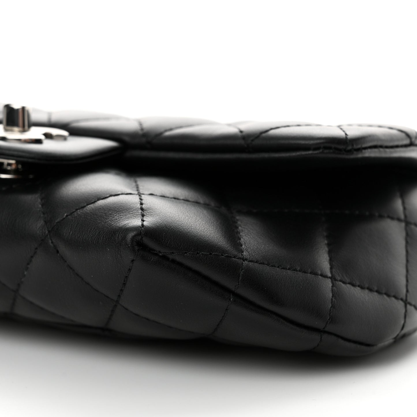 Calfskin Quilted CC Uniform Flap Belt Bag Black