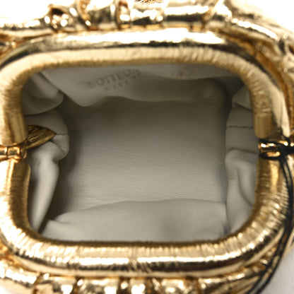 Bottega Veneta Metallic Crinkled Lambskin The Coin Purse Oro 5 of 9